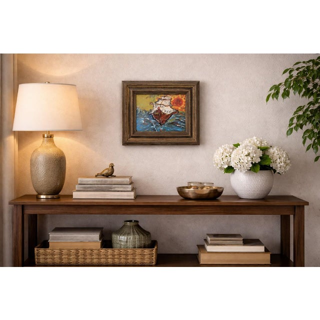 "Tempest" is an expressive original acrylic painting by artist Serg Graff, capturing the raw power and movement of the sea...