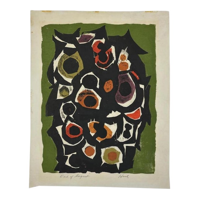 Richard Hood - Abstract Modernist 8 Layer Color Linocut, Signed C. 1968 For Sale