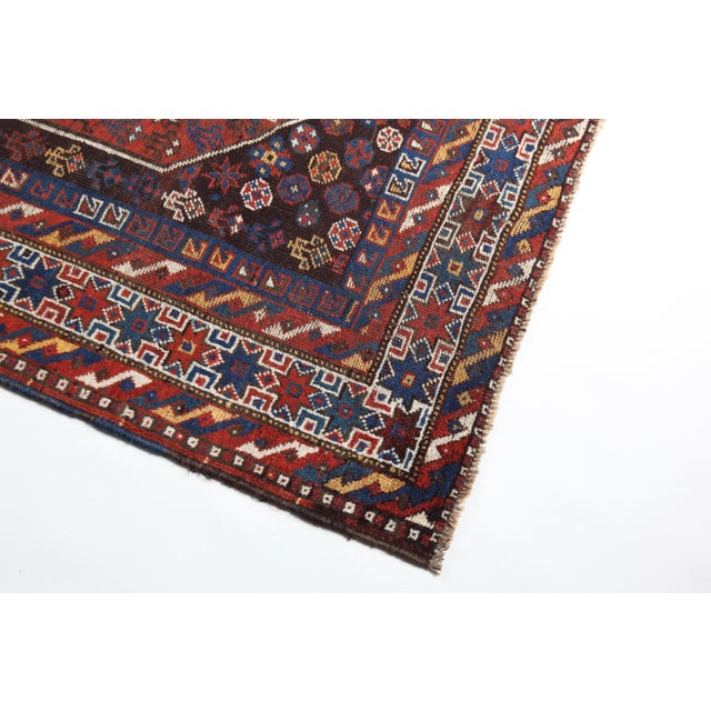 Textile Antique Tribal Persian Rug With Geometric Medallions – Early 20th Century -5' 7'' X 6' 7'' For Sale - Image 7 of 15
