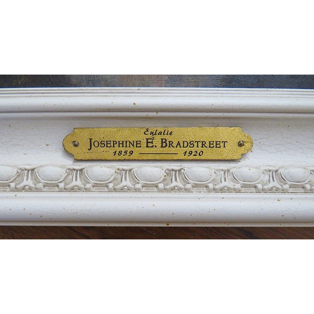 Early 20th Century Antique Oil Portrait Painting of a Little Girl by Josephine Bradstreet For Sale - Image 5 of 7