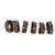 Mid-Century Modern Vintage Geometric Spiked Napkin Rings Featuring Iridescent, Multi-Toned Metallic Beads - Oil Slick - Set of 6 For Sale - Image 3 of 5