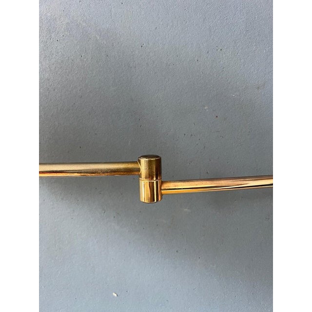 Golden Hollywood Regency Swing Arm Wall Lamp with Beige Shade For Sale - Image 9 of 11