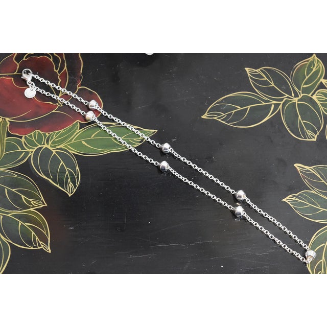 Late 20th Century Tiffany & Co. Sterling Silver 'Barrel Bead' Station Necklace 16" Retired For Sale In Philadelphia - Image 6 of 11