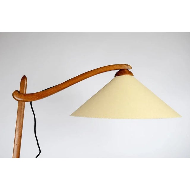 Beige Mid-Century Wooden Floor Lamp from Krasna Jizba, Czechoslovakia, 1950s For Sale - Image 8 of 9