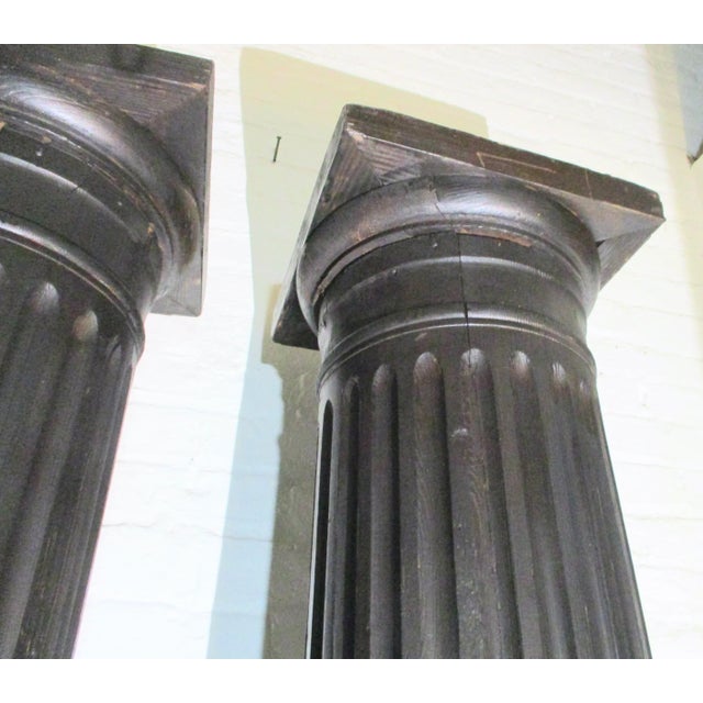 Architectural Wooden Columns 19th Century - a Pair of 2 For Sale In New York - Image 6 of 9