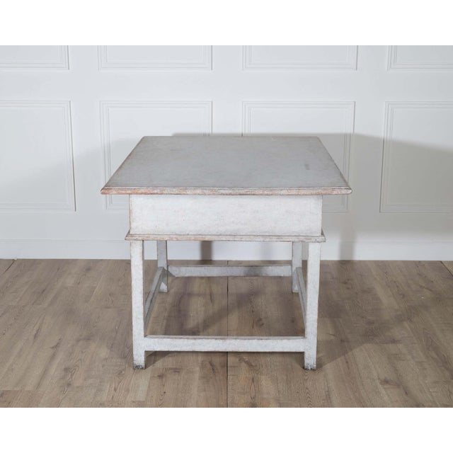 Gustavian (Swedish) Swedish Country Pine Table with Drawer, circa 19th Century For Sale - Image 3 of 8