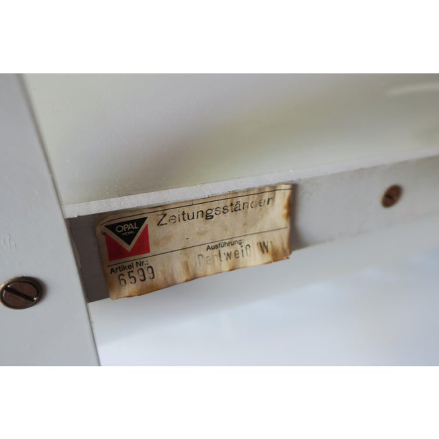 White Magazine Rack in Lacquered Plywood from Opal Möbel, 1960s For Sale - Image 8 of 9