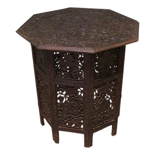 Mediterranean Collapsable Carved Occasional Table, 1950 For Sale