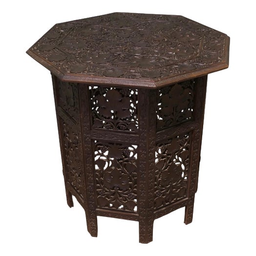 Mediterranean Collapsable Carved Occasional Table, 1950 For Sale
