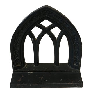 Mid 20th Century Antique Cast Iron Cathedral Window Bookend For Sale