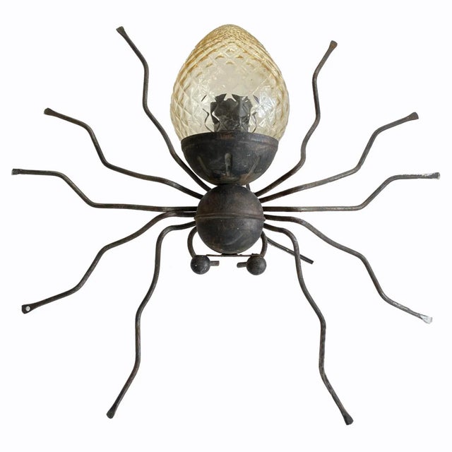 Italian Yellow Glass Lucky Charm Spider Sconce from Illuminazione Rossini, 1960s For Sale - Image 14 of 14