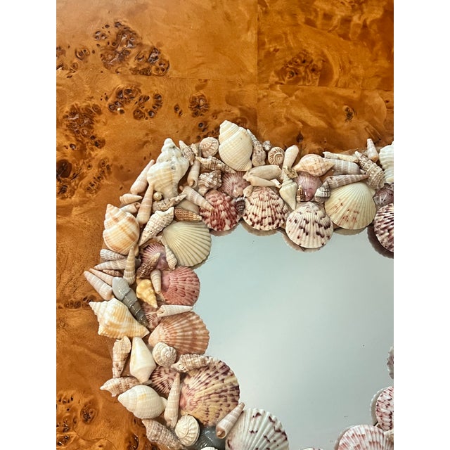 1980s 1980s Shell Encrusted Heart Mirror For Sale - Image 5 of 6