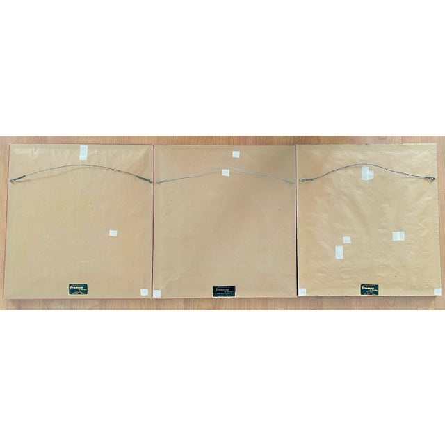 Pink Vintage Large Angel Cross Stitch Needlework Art Series in Custom Gilt Wood Frames- Set of 3 For Sale - Image 8 of 12