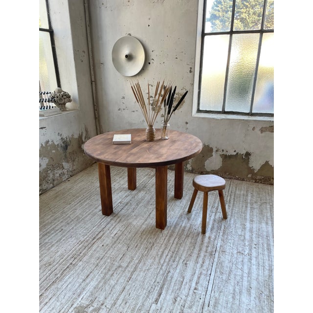 Round Pine Table with Extensions, 1950s For Sale - Image 17 of 18