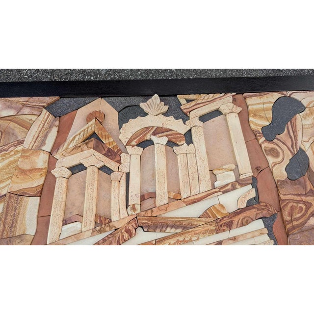 Handmade Petra, Rose City of Jordan Stone Mosaic Wall Art With Camel For Sale - Image 9 of 12