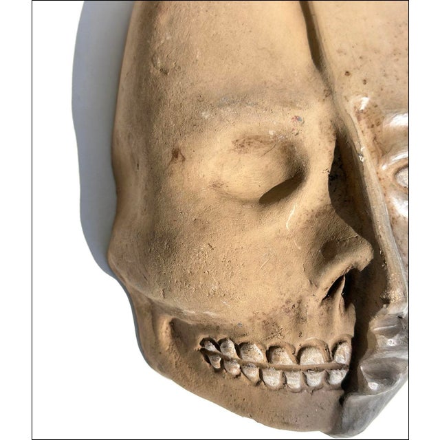 Vintage Mexican Life & Death Art Pottery Carnival Mask For Sale - Image 4 of 8