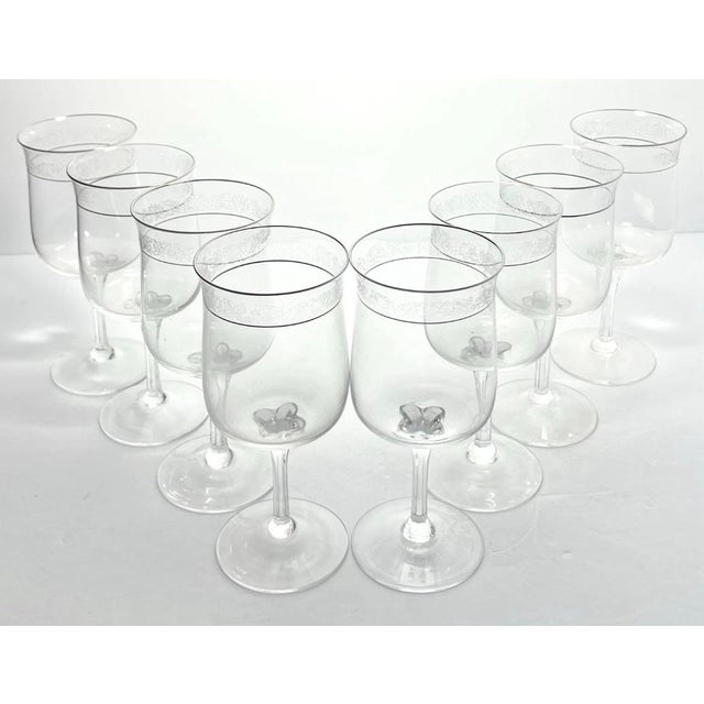 American 1970s Lenox “Moonspun” Water Glasses - Set of 8 For Sale - Image 3 of 6