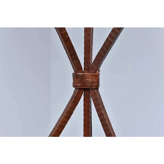 Jan Barboglio Hand-Forged Rust Patina Iron 9-Light Floor Candelabra For Sale - Image 9 of 10