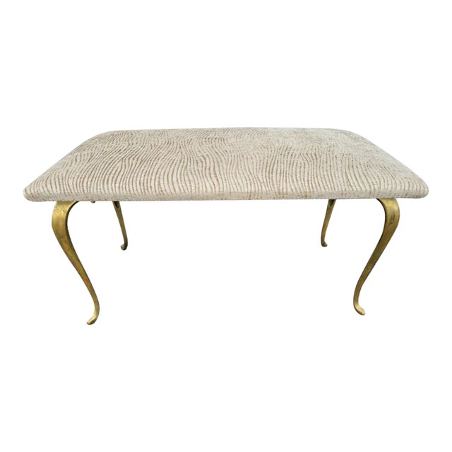 Vintage 1940s Bronze Feet Window Bench For Sale