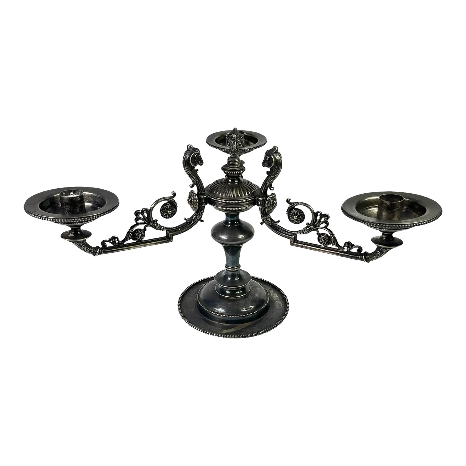 1860s English Silver Plate Candelabra Centerpiece by Elkington & Co