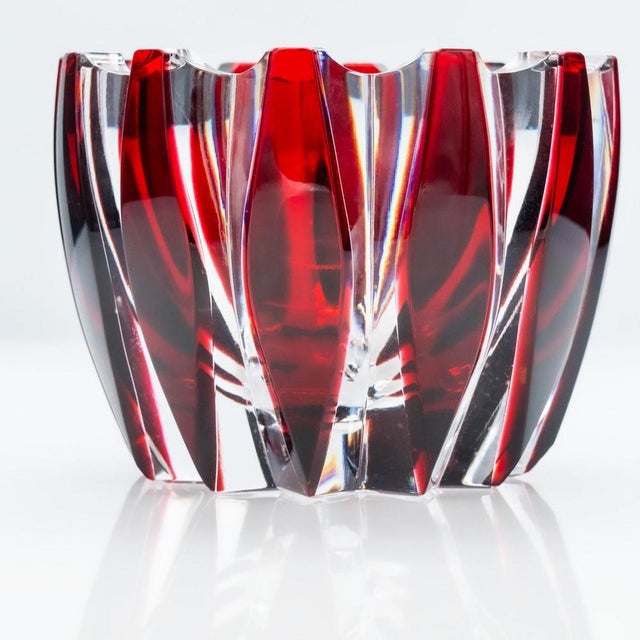 Gold French Baccarat and Sèvres Glass Vases in Crystal, 1990, Set of 3 For Sale - Image 8 of 18