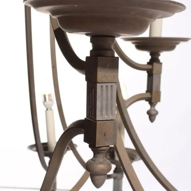 Metal Oversized 12-Arm Iron Chandelier, 20th C For Sale - Image 7 of 7