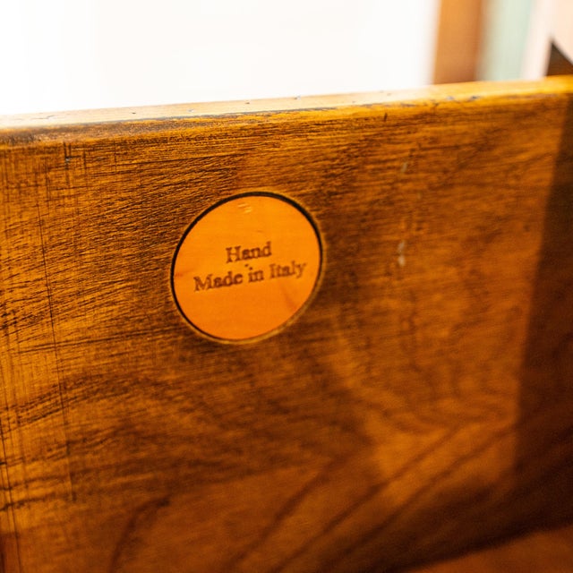 1990s Decorative Crafts Inlay Demi-Lune Console Table With Marquetry Detail For Sale - Image 4 of 15