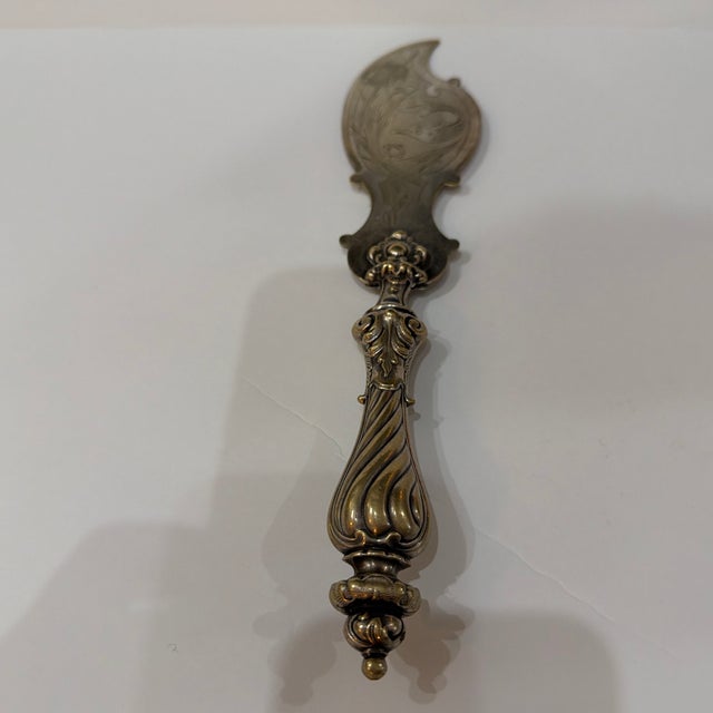 Antique Set Silver Plated Serving Fish - 2 pcs For Sale - Image 9 of 9