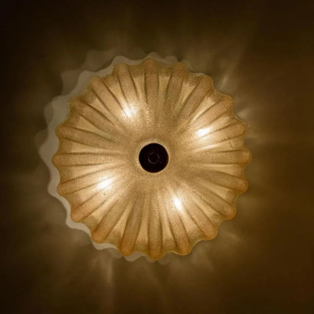 Amber Murano Glass Flush Mount in the style of Barovier & Toso, 1970s For Sale - Image 6 of 18
