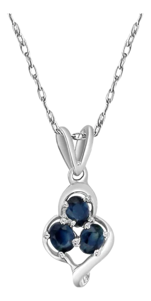 Sapphire Gold Necklace 14k White Gold 16"