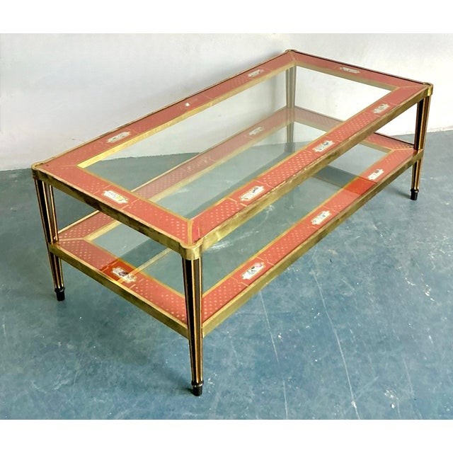Metal Vintage Asian Eglomise Coffee Table For Sale - Image 7 of 12