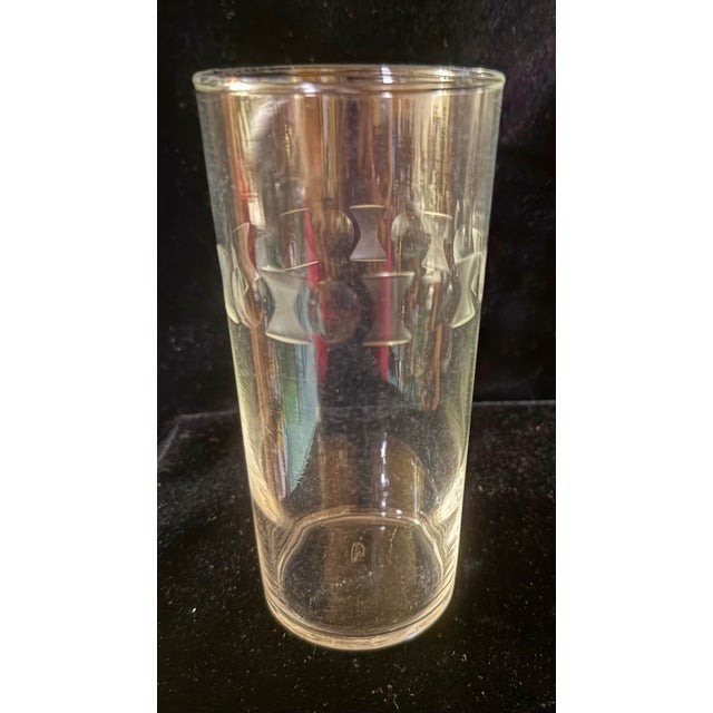 Transparent Vintage Federal Glass Etched Highball Glasses - Set of 10 For Sale - Image 8 of 12