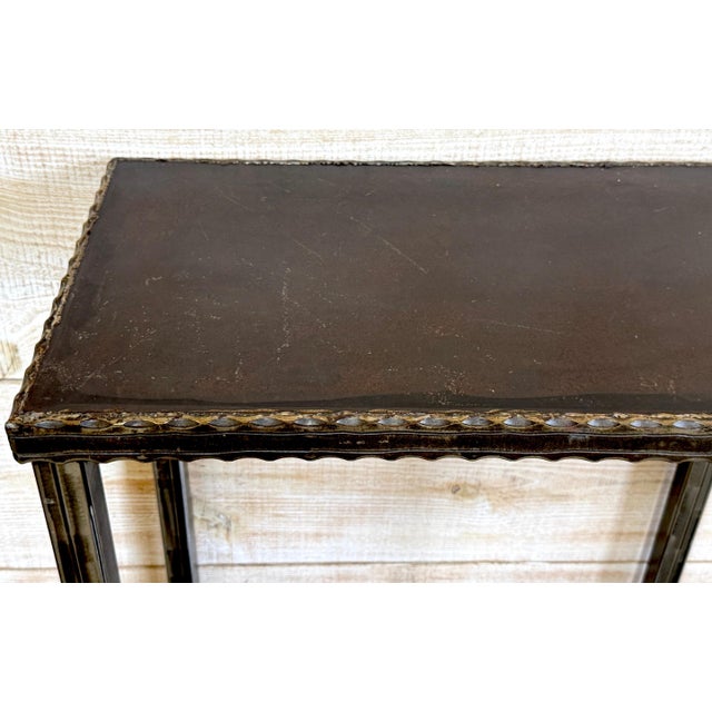 Modernist Forged & Engraved Iron Rectangular Pedestal For Sale - Image 12 of 18