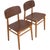 Set of two Hans Wegner FH4101 chairs with a wooden frame, consisting of a back and seat of teak and legs of beech. The...