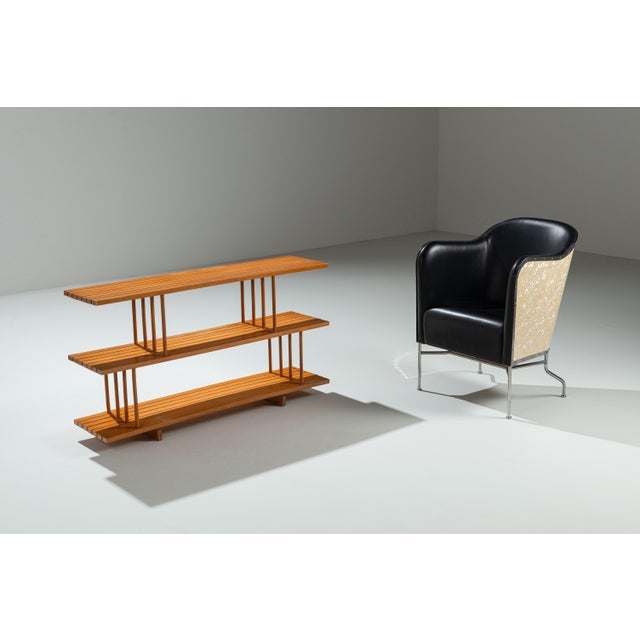 Mid-Century Modern Three Tier Wooden Shelving Unit, 1970s For Sale - Image 9 of 13