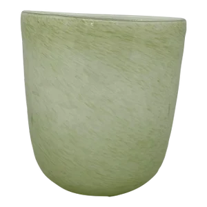Late 20th Century Round Glass Decorative Green Vase