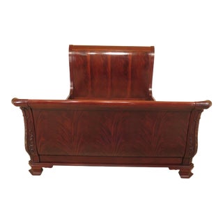 Hickory Chair Co. Queen Size Mahogany Sleigh Bed For Sale
