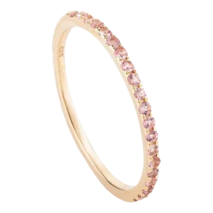 Stackable 14k Yellow Gold Tourmaline Band Ring Size 7 ( All Sizes Available )