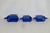 Glass Mid 20th Century Hazel Atlas Cobalt Blue Glass Chevron 3pc Set 2 Creamers and Sugar Bowl For Sale - Image 7 of 12