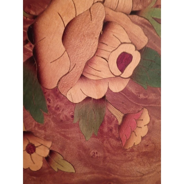 1960s Intervention No, 16 Mid-Century Italian Hollywood Regency Gilt Cherub Table With Floral Marquetry Top For Sale - Image 5 of 12