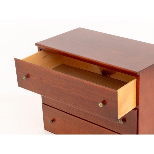 Brown Pair of Modern Cherry-Stained Wood Chests of Drawers For Sale - Image 8 of 9