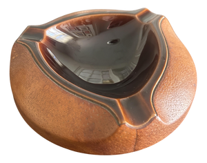 Ceramic and Leather Ashtray by Longchamp, 1950s