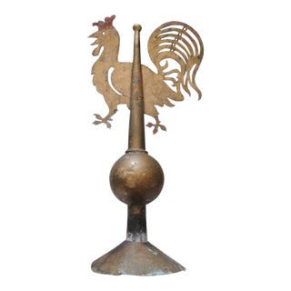 Antique German Rooster Mounted Weathervane For Sale