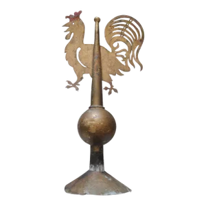 Antique German Rooster Mounted Weathervane