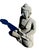 Stone Antique Stone Buddha Statue Hand Carved 19th Century Tang Style For Sale - Image 7 of 17