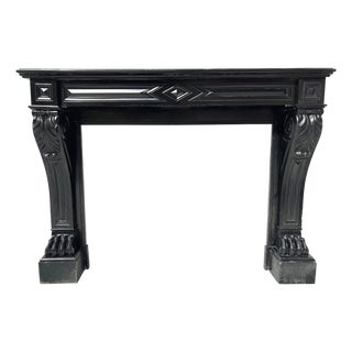 Napoleon III Fireplace with Claw Feet in Black Marble, 19th Century For Sale