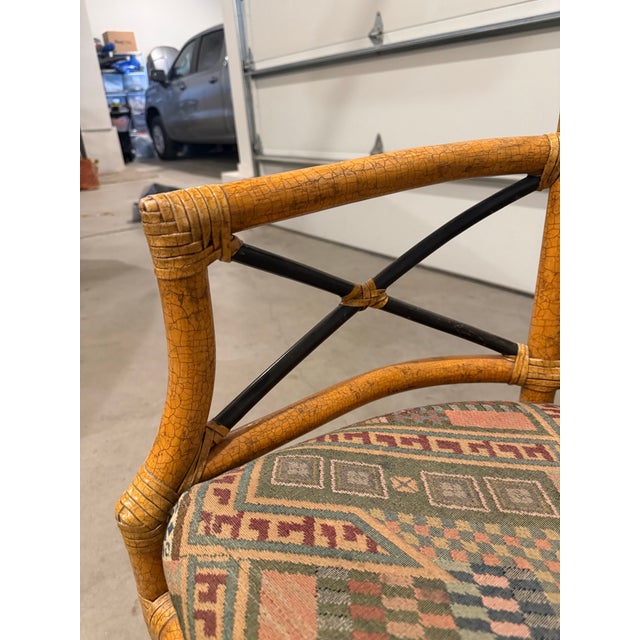 Hollywood Regency 1990s McGuire Gondola Settee For Sale - Image 3 of 9