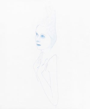 Polneko by Steve Kim | Oil Painting of a woman with ethereal features and light colors.