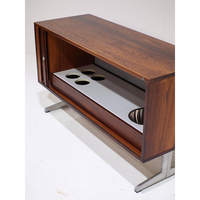 Dry Bar Tambour Cabinet in Rosewood and Metal from Nipu, Denmark, 1960s For Sale - Image 7 of 15