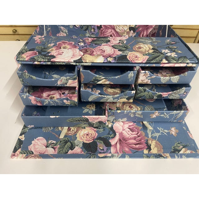 Vintage Fabric Covered Domed-Top Jewelry Box and Photo Frame For Sale - Image 12 of 15